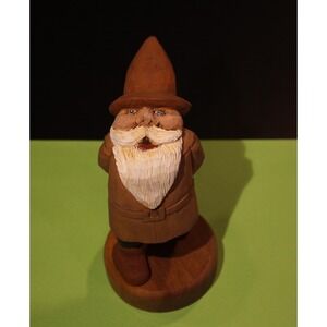 Vintage James C. Hand carved Wooden folk Art Piece Mountain man /Gnome  (G)